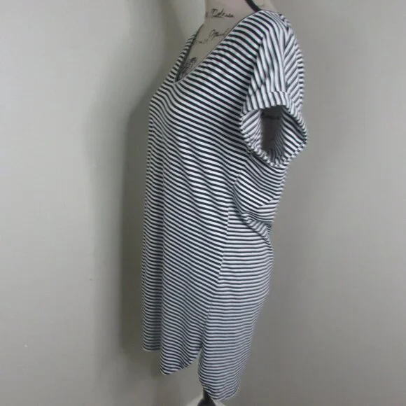 Liberty Love T-Shirt Dress M Black White Stripe - Picture 6 of 9